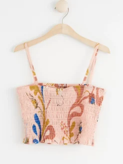 Blusar & Skjortor>Lindex Croppad Topp Med Smock Light Pink