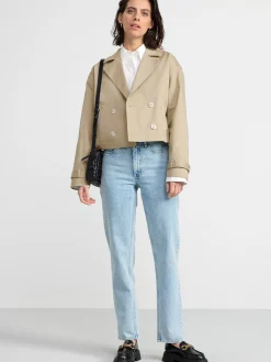Ytterkläder>Lindex Croppad Trenchcoat-Jacka Light Beige