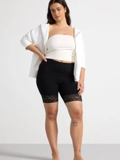 Shorts & Cykelbyxor>Lindex Cykelbyxa Med Spets Black