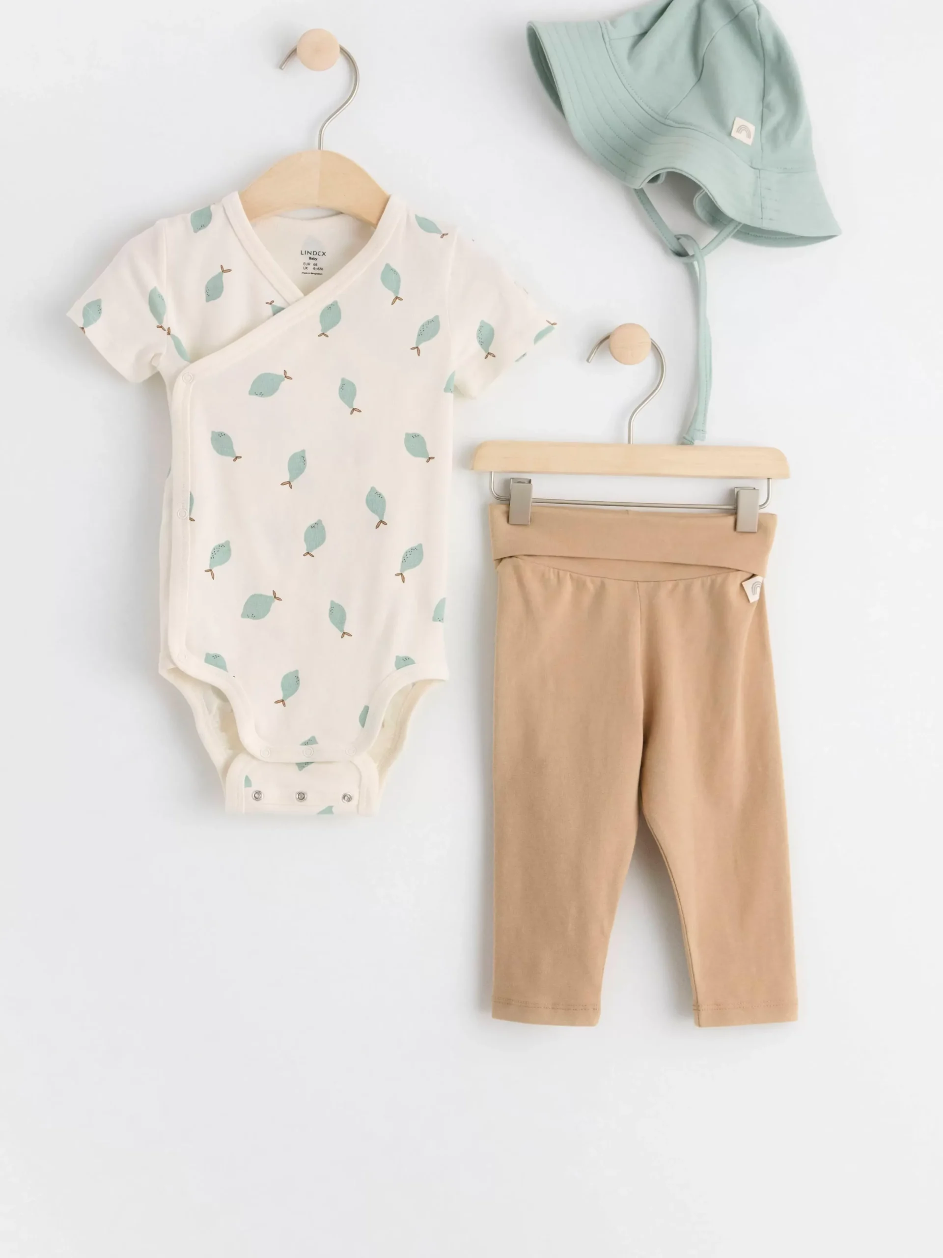 Set>Lindex 3-Delat Set For Nyfodda Light Dusty Aqua