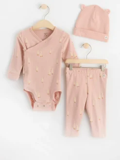 Set>Lindex 3-Delat Startpaket For Nyfodda Light Dusty Pink