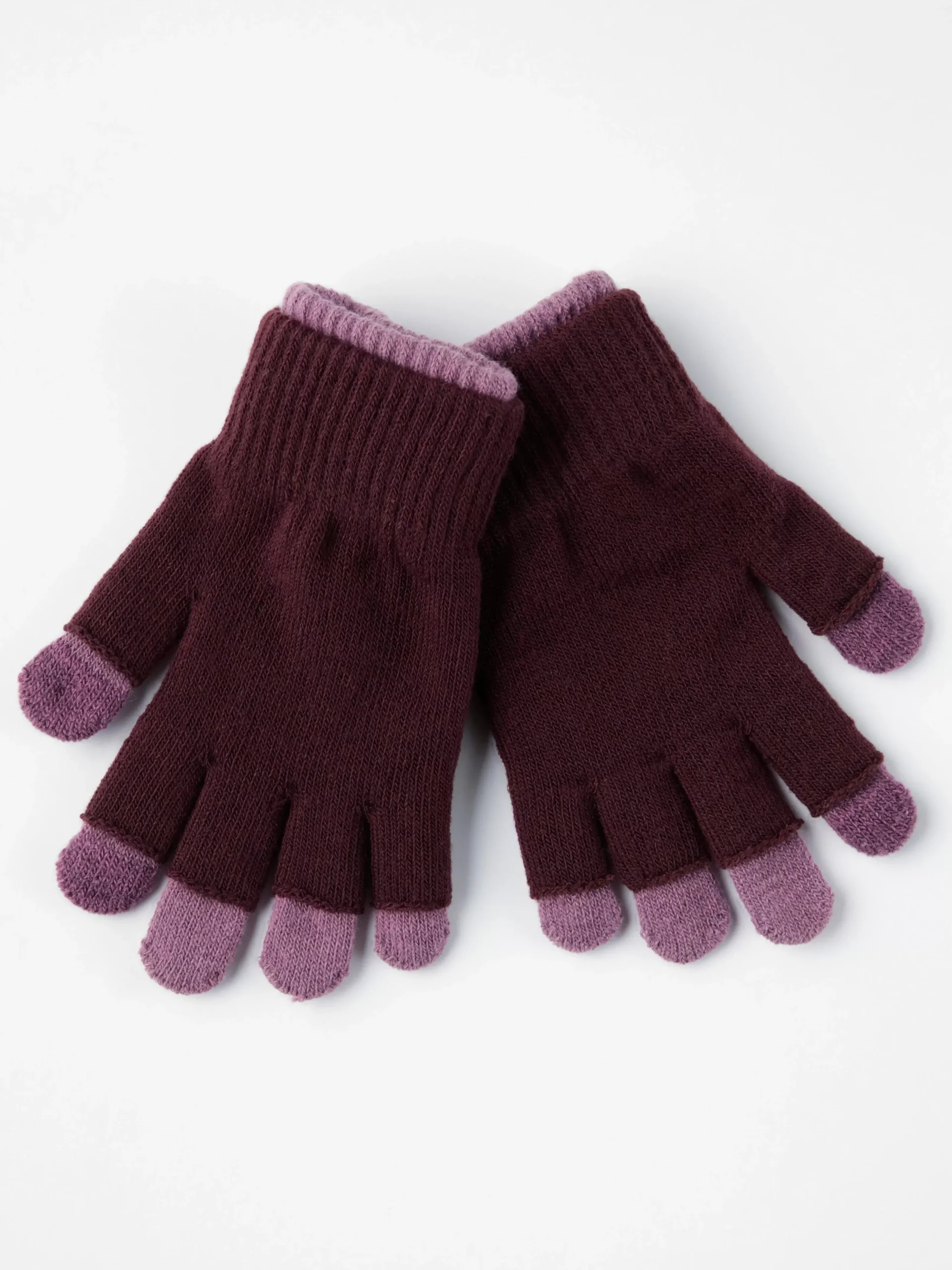 Accessoarer>Lindex Dubbla Finstickade Fingervantar Med Pekfunktion Dark Lilac
