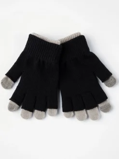 Accessoarer>Lindex Dubbla Finstickade Fingervantar Med Pekfunktion Black