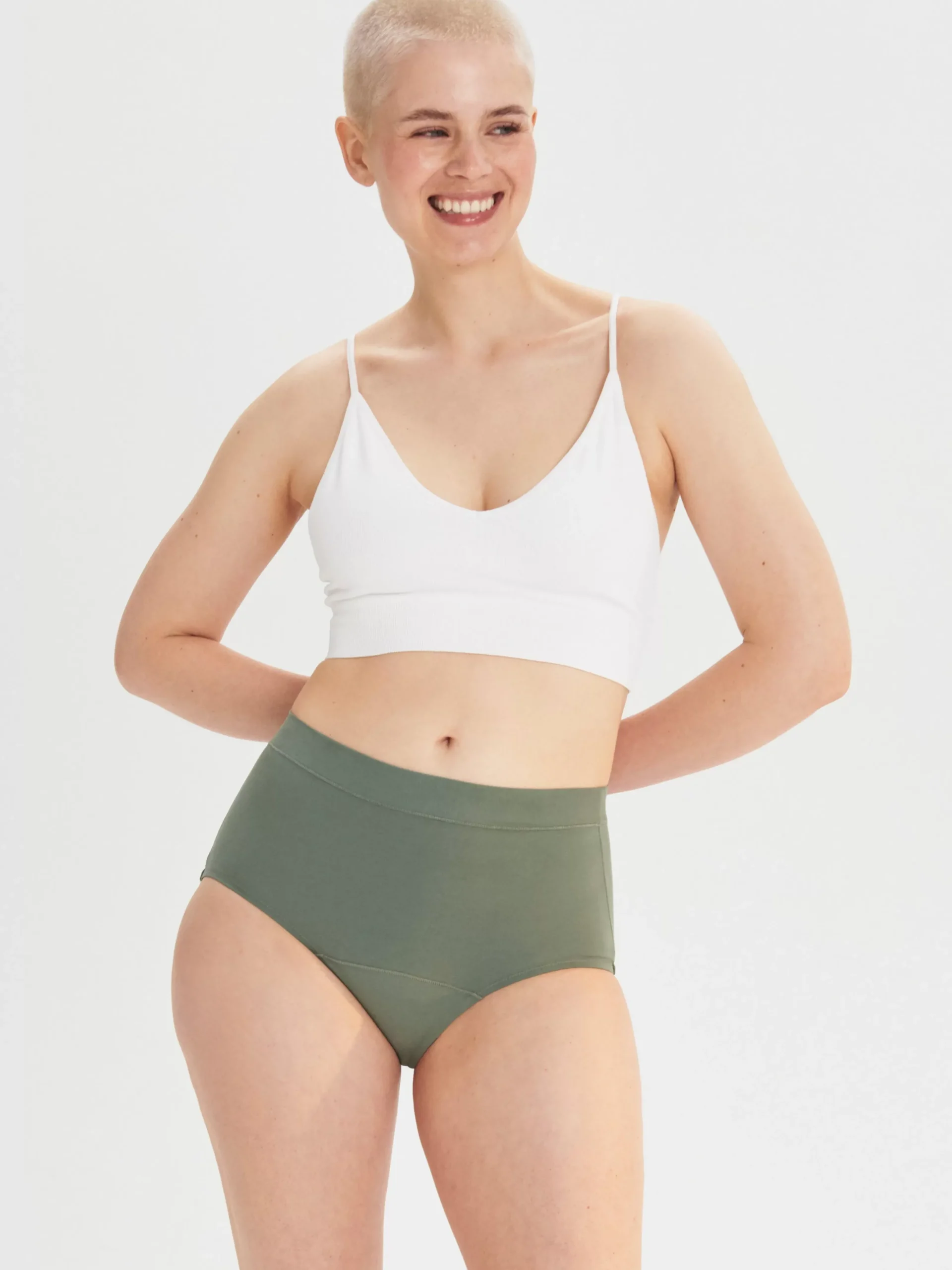 Trosor>Lindex Engineered High Waist – Menstrosa Med Hog Absorption Dark Green