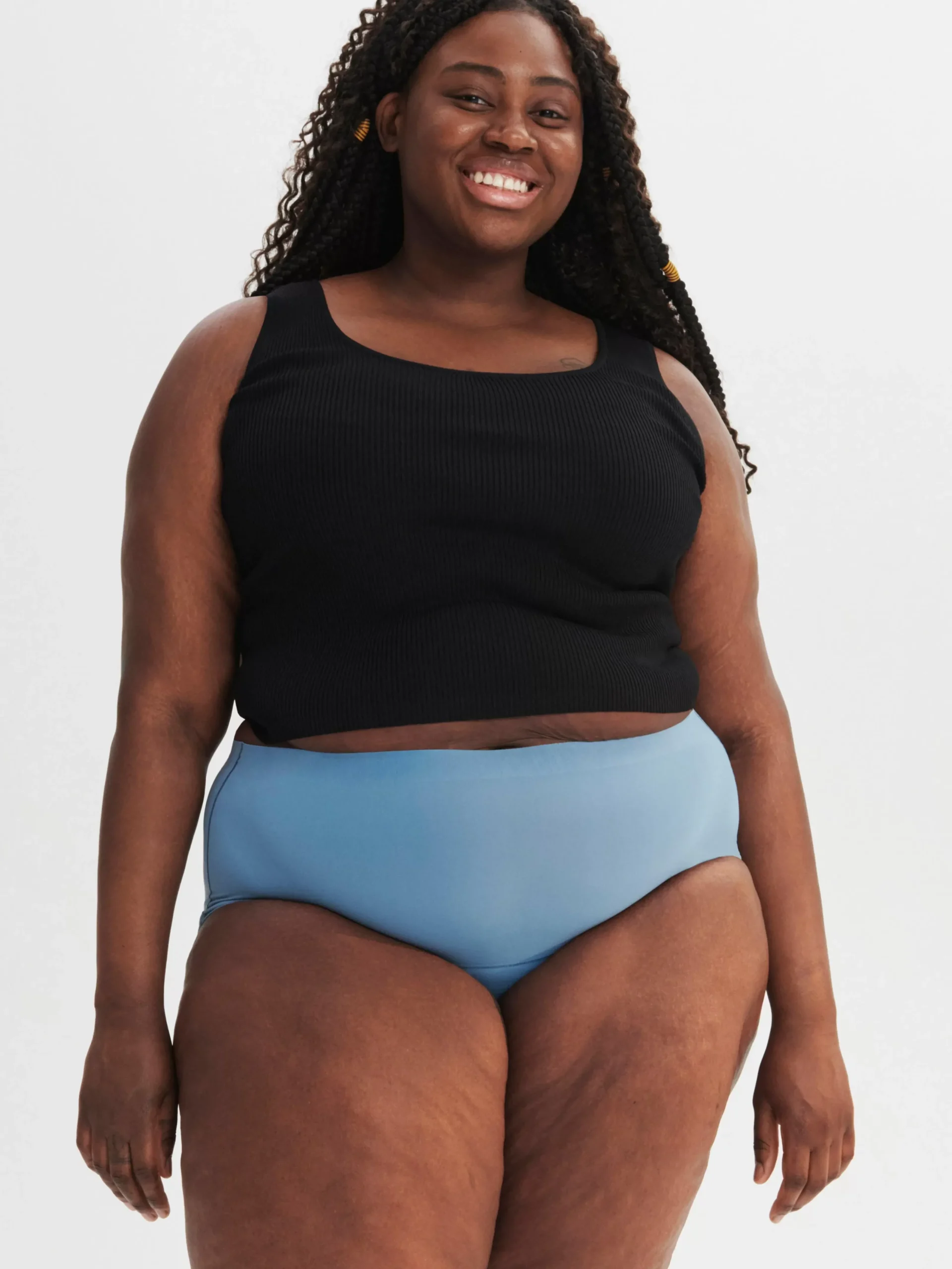 Trosor>Lindex Engineered High Waist – Menstrosa Med Medel Absorption Light Dusty Blue