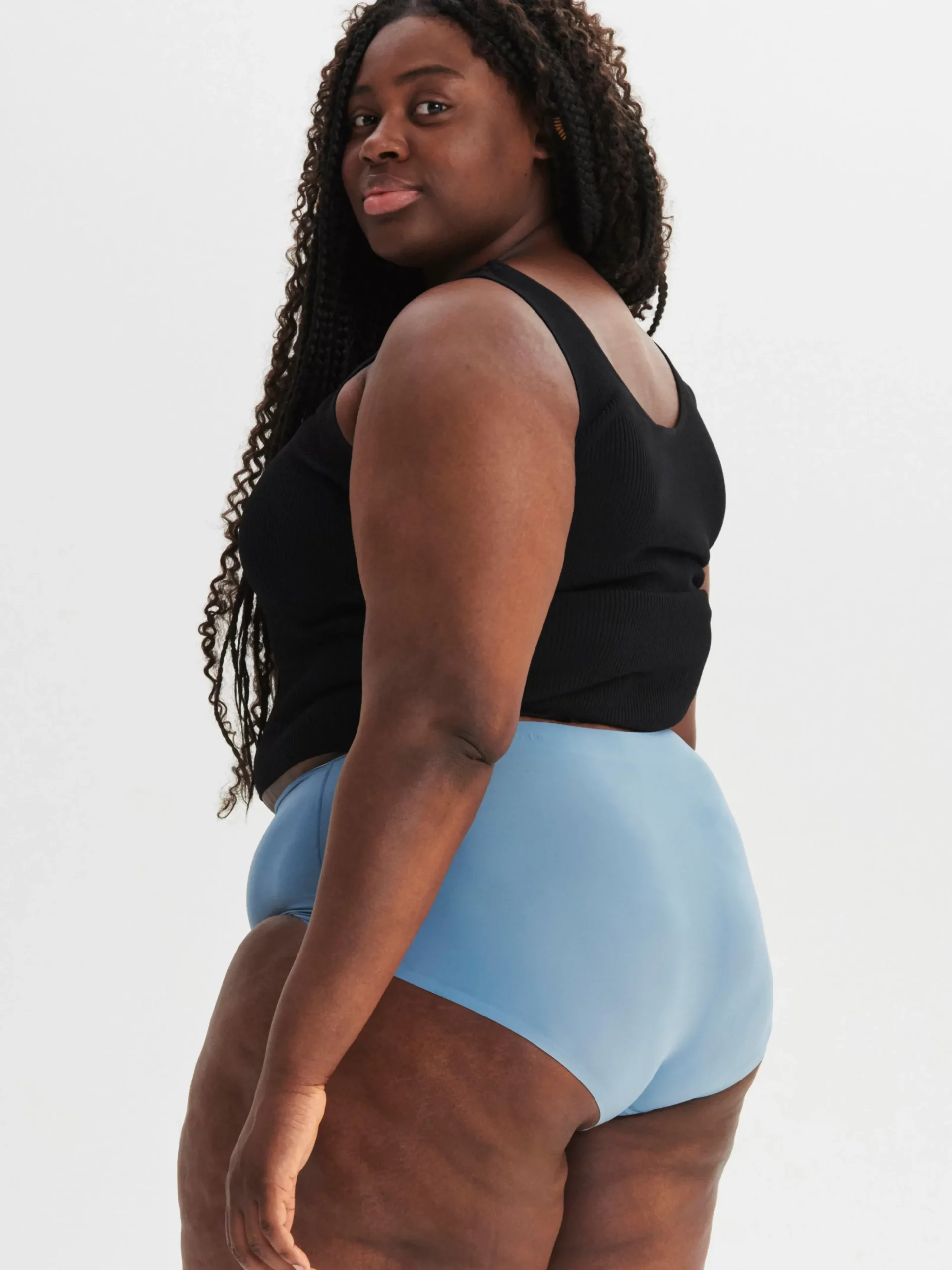 Trosor>Lindex Engineered High Waist – Menstrosa Med Medel Absorption Light Dusty Blue