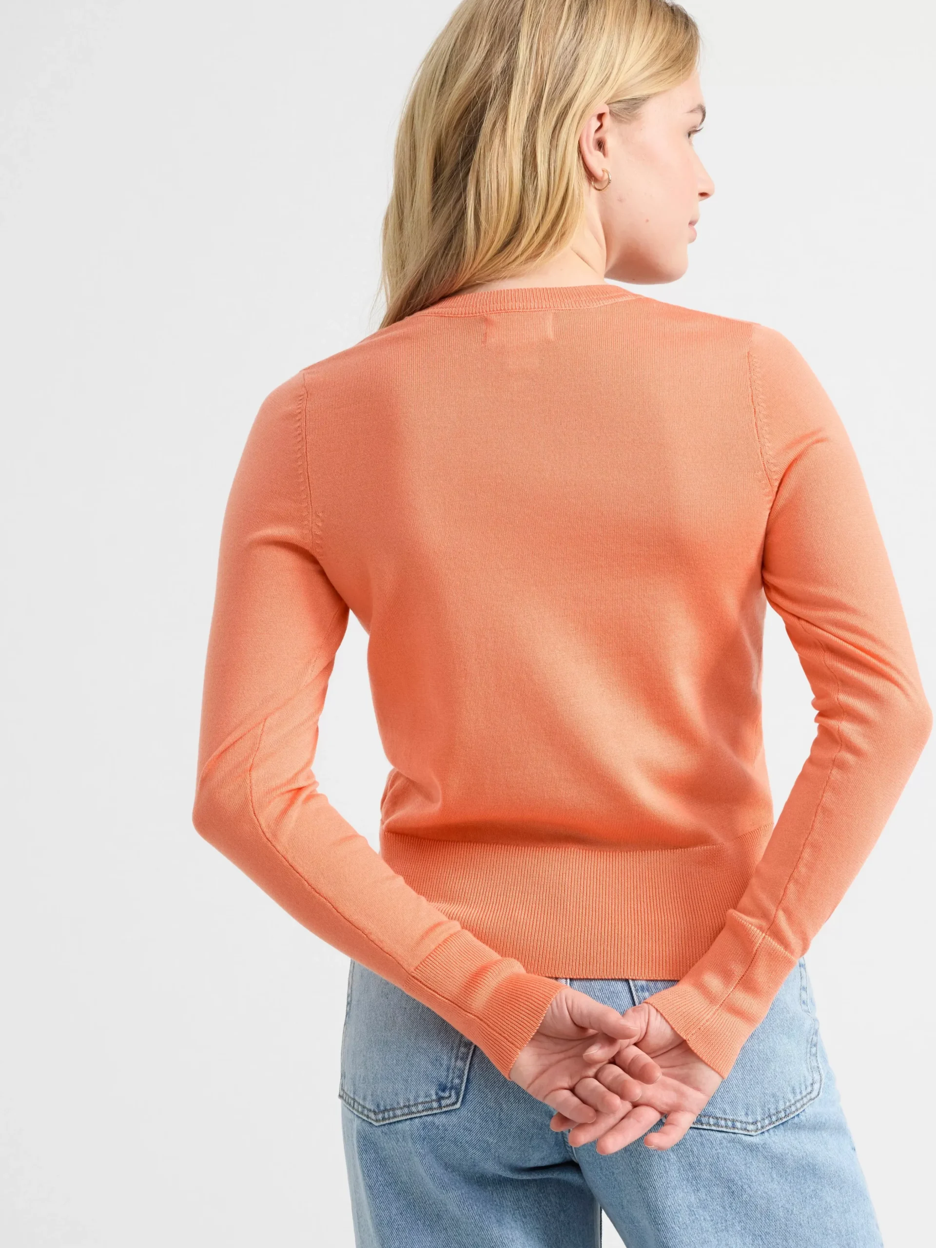Tröjor & Cardigans>Lindex Finstickad Cardigan Light Orange