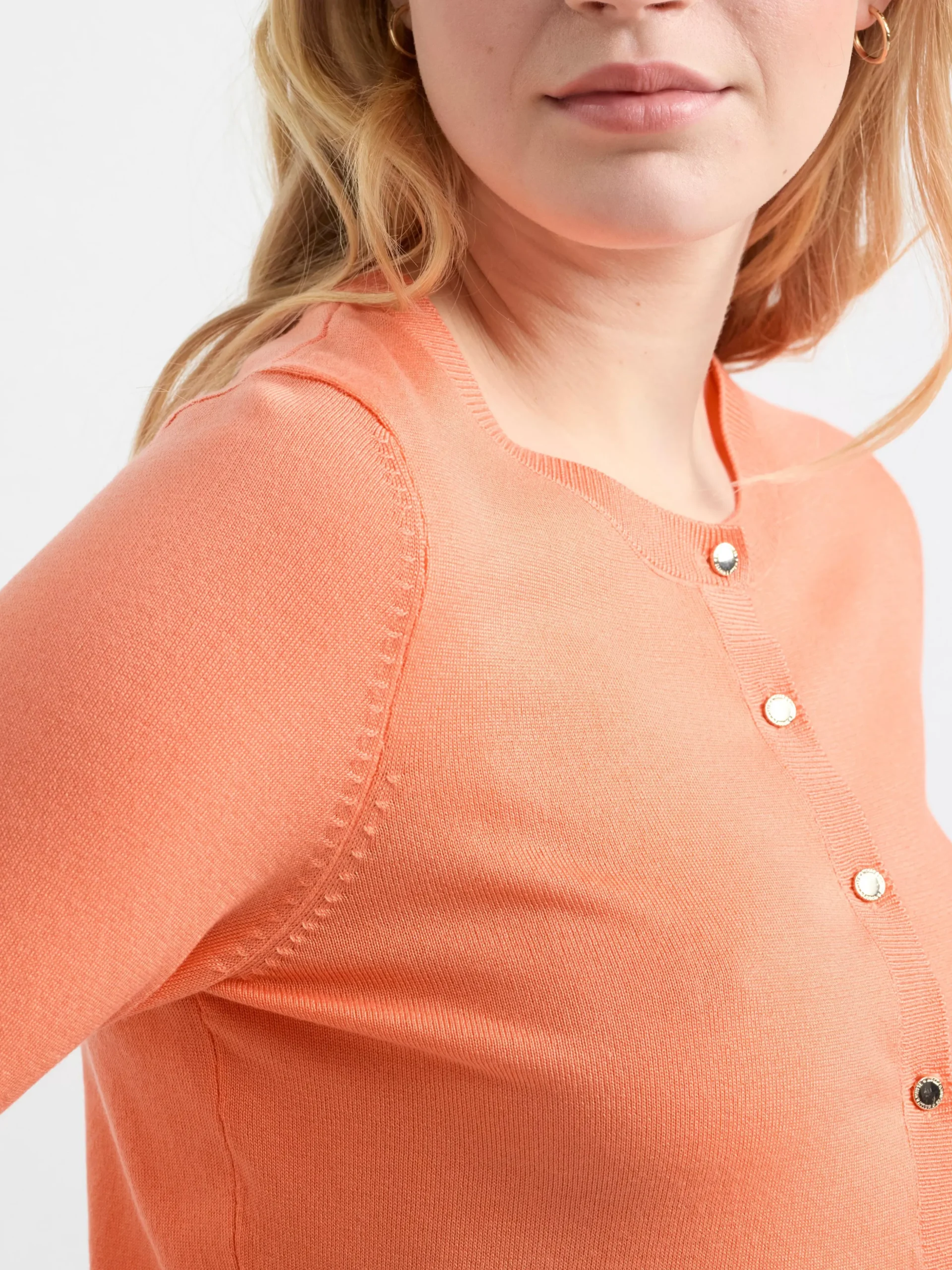 Tröjor & Cardigans>Lindex Finstickad Cardigan Light Orange