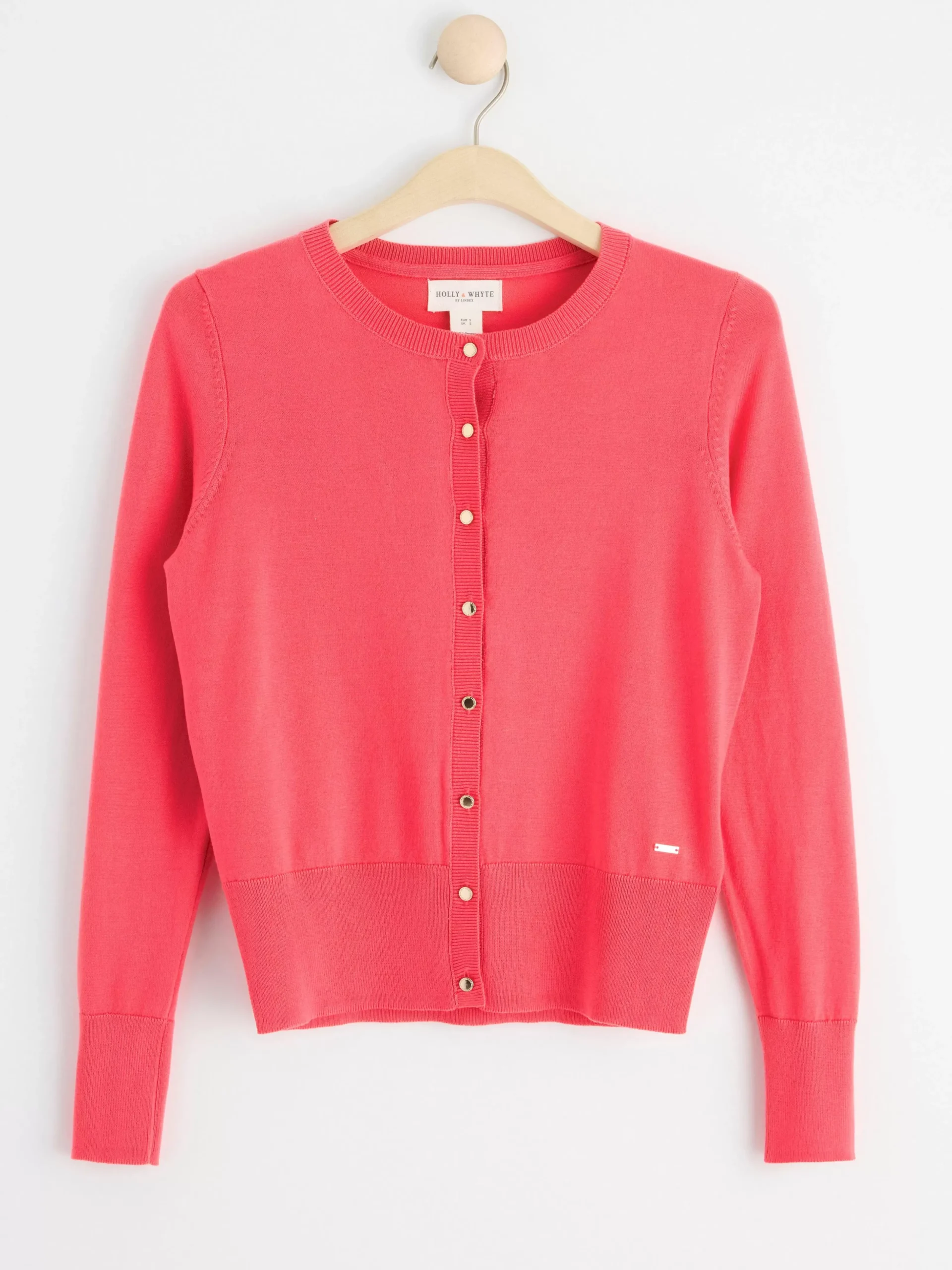 Tröjor & Cardigans>Lindex Finstickad Cardigan Dark Pink