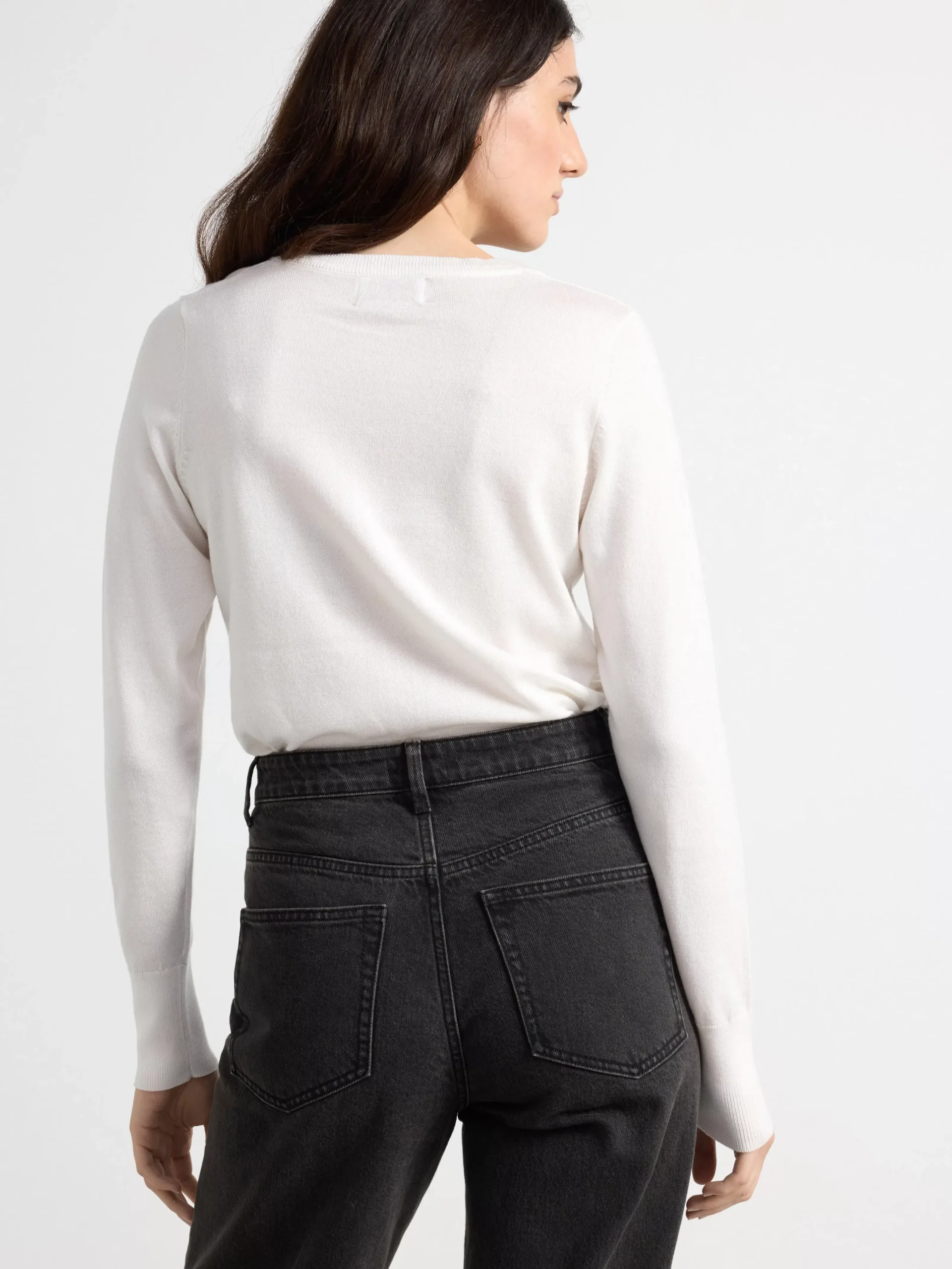 Tröjor & Cardigans>Lindex Finstickad Cardigan Off White
