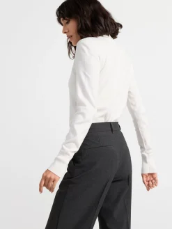 Tröjor & Cardigans>Lindex Finstickad Polotroja Off White
