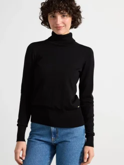 Tröjor & Cardigans>Lindex Finstickad Polotroja Black