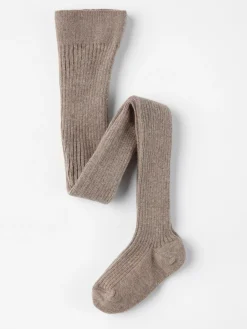 Strumpor & Strumpbyxor>Lindex Finstickad Ribbad Strumpbyxa Brown Melange