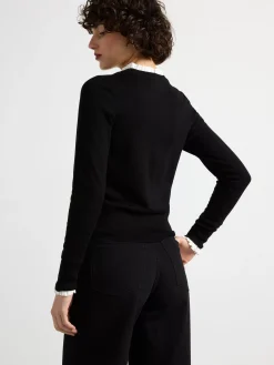 Tröjor & Cardigans>Lindex Finstickad Svart Cardigan Black