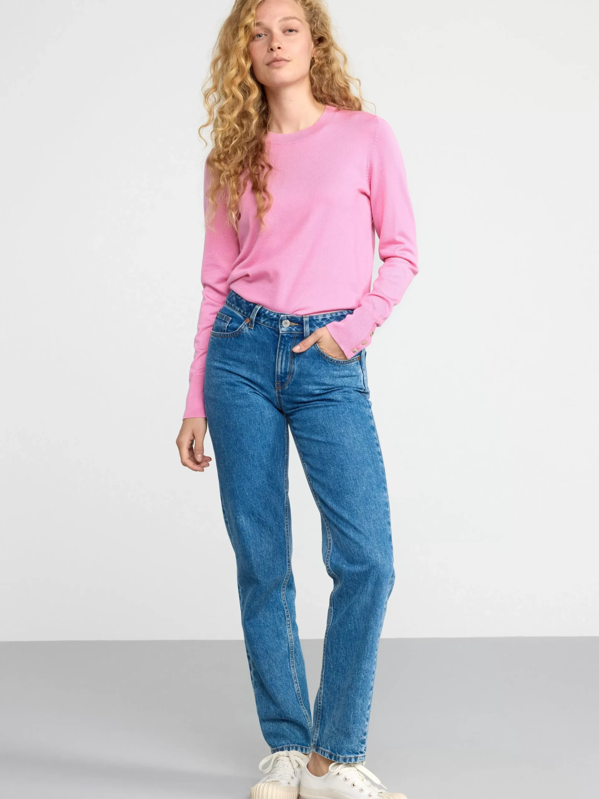 Tröjor & Cardigans>Lindex Finstickad Troja Light Pink