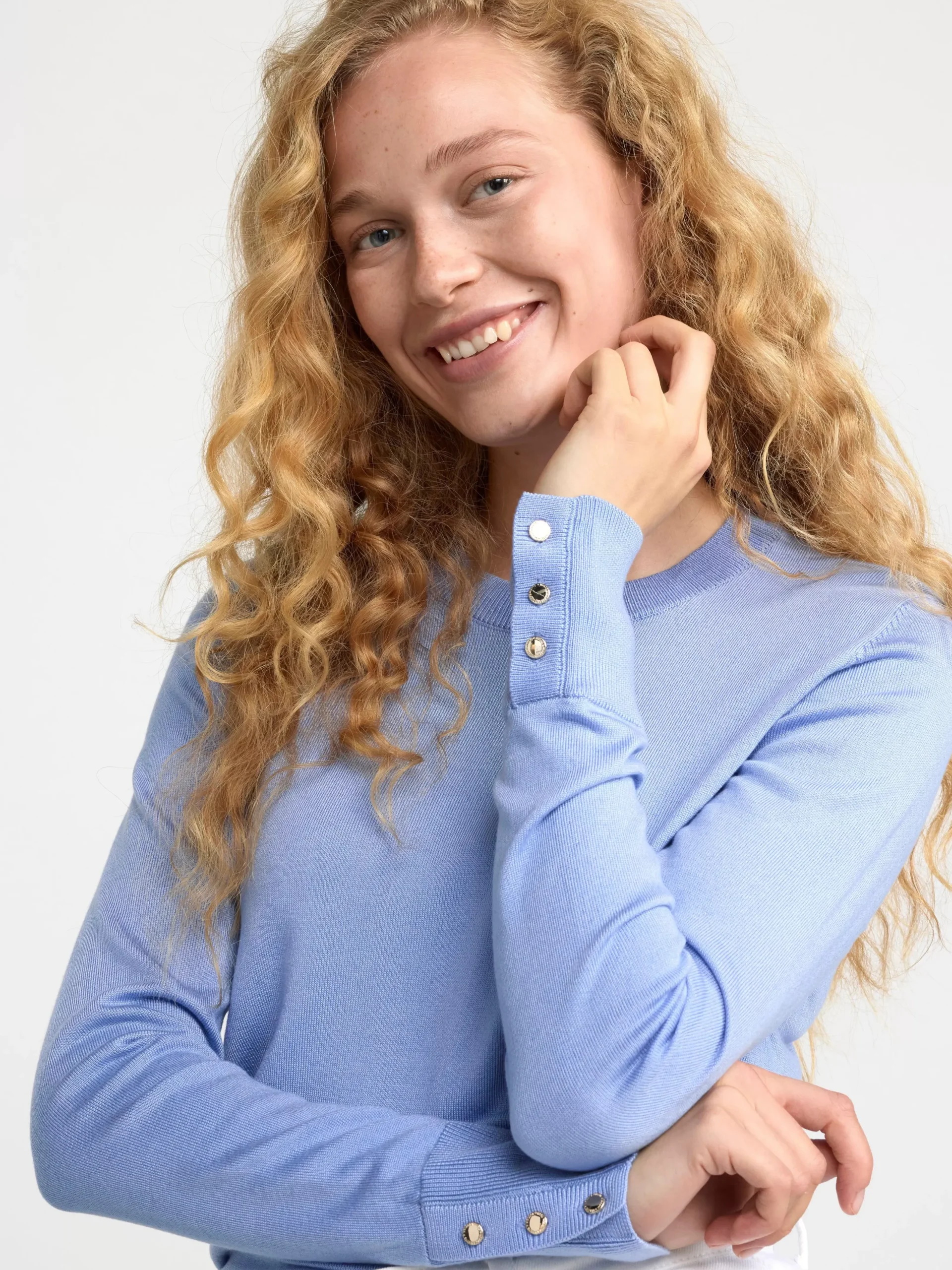 Tröjor & Cardigans>Lindex Finstickad Troja Light Blue