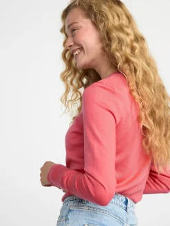 Tröjor & Cardigans>Lindex Finstickad Troja Dark Pink
