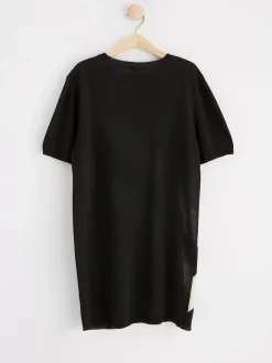 Toppar & T-Shirts>Lindex Finstickad Tunika Med Kort Arm Black