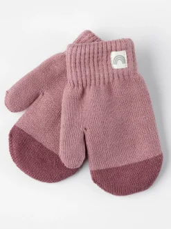 Accessoarer>Lindex Finstickad Vante Med Dubbla Lager Dusty Pink