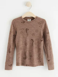 Ytterkläder>Lindex Fix Helmonstrad Topp I Merinoull Brown Melange