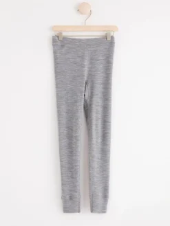 Ytterkläder>Lindex Fix Langkalsonger I Merinoull Grey Melange