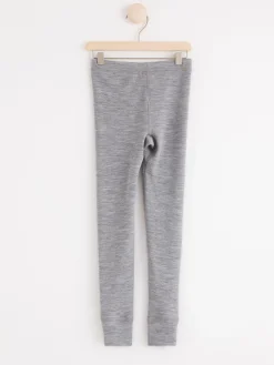 Ytterkläder>Lindex Fix Langkalsonger I Merinoull Grey Melange