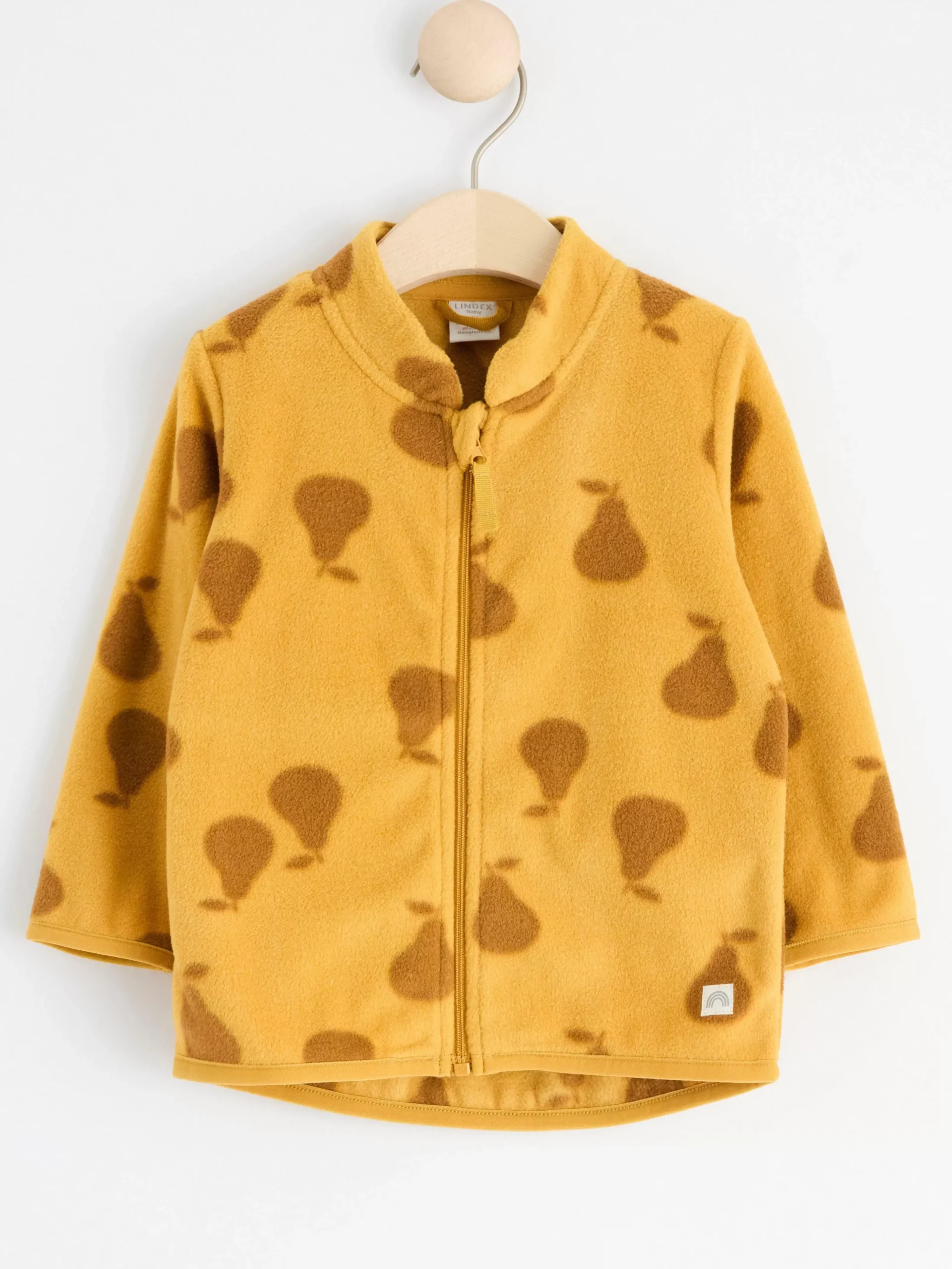 Ytterkläder>Lindex Fleecejacka Med Heltackande Tryck Dusty Yellow
