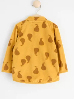 Ytterkläder>Lindex Fleecejacka Med Heltackande Tryck Dusty Yellow