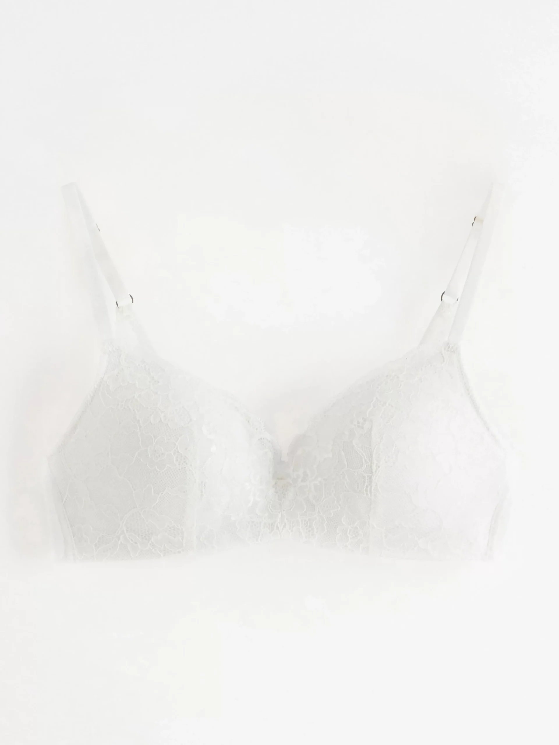 Bh>Lindex Flora Bygellos Bh Med Spets White