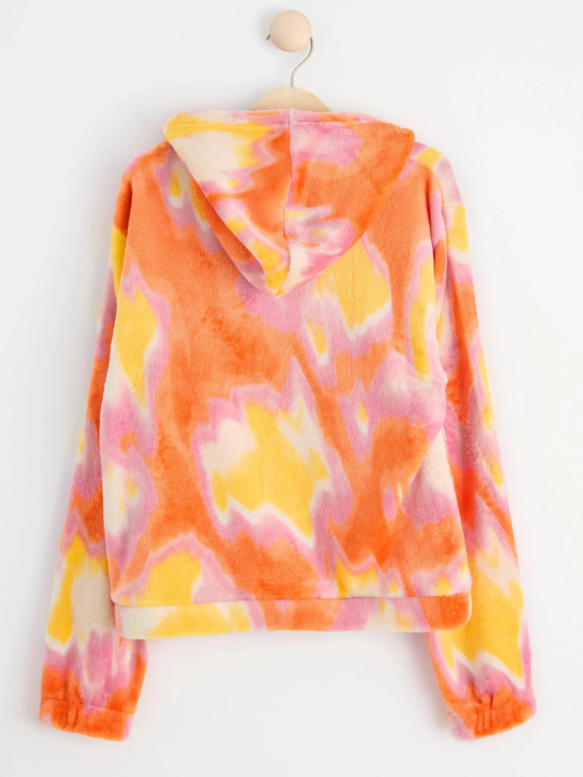 Tröjor & Cardigans>Lindex Fluffig Hoodie Med Batikmonster Light Orange