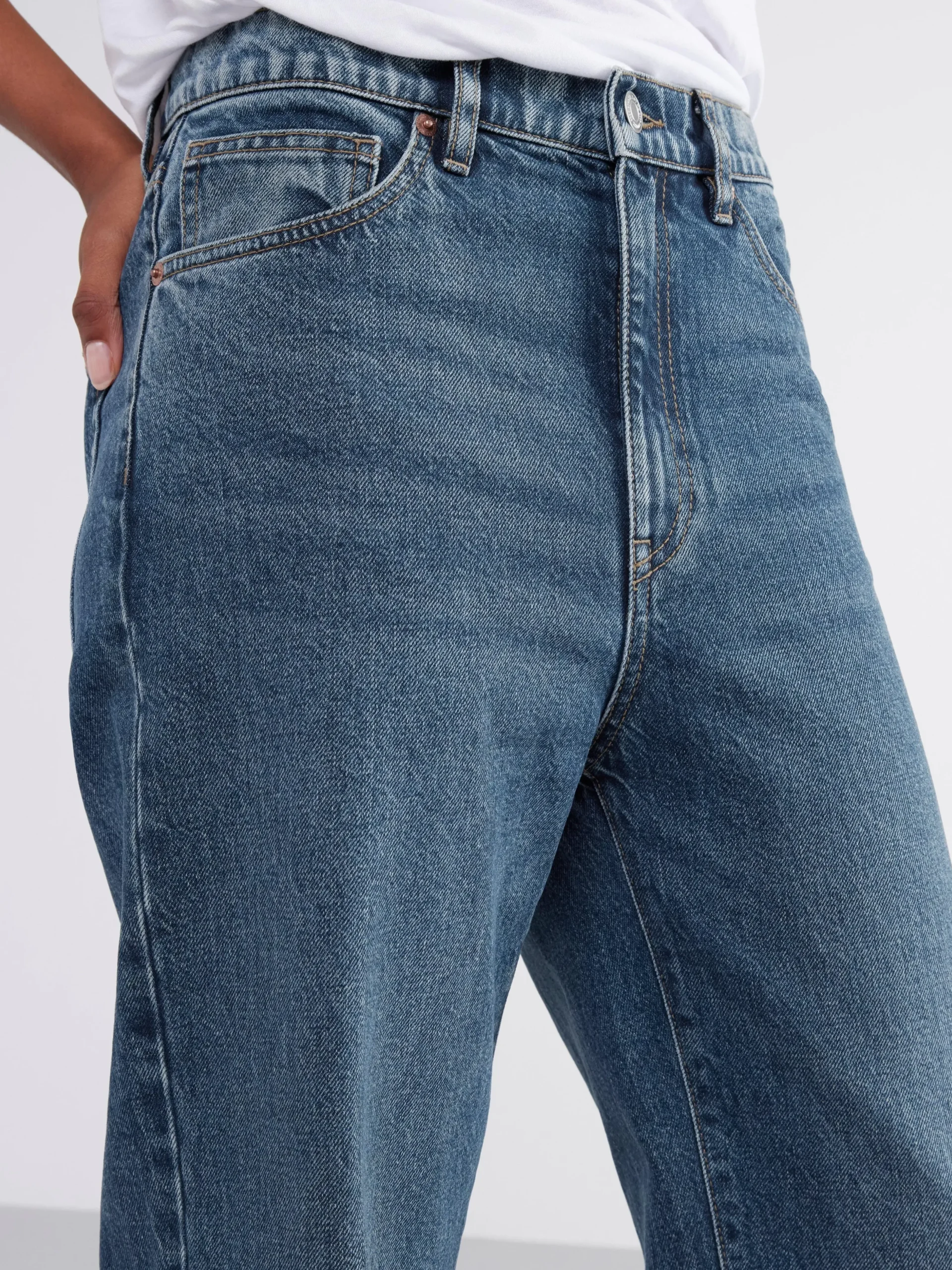 Jeans>Lindex Franka High Waist Jeans Med Extra Langa Ben Denim Blue