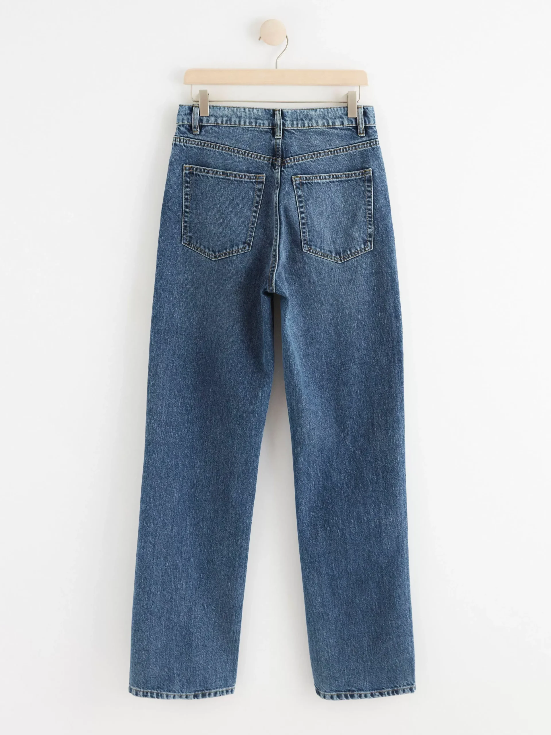 Jeans>Lindex Franka High Waist Jeans Med Extra Langa Ben Denim Blue