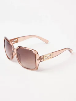 Accessoarer>Lindex Fyrkantiga Solglasogon Dam Light Dusty  Brown