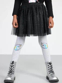 Kjolar>Lindex Glittrig Tyllkjol Black