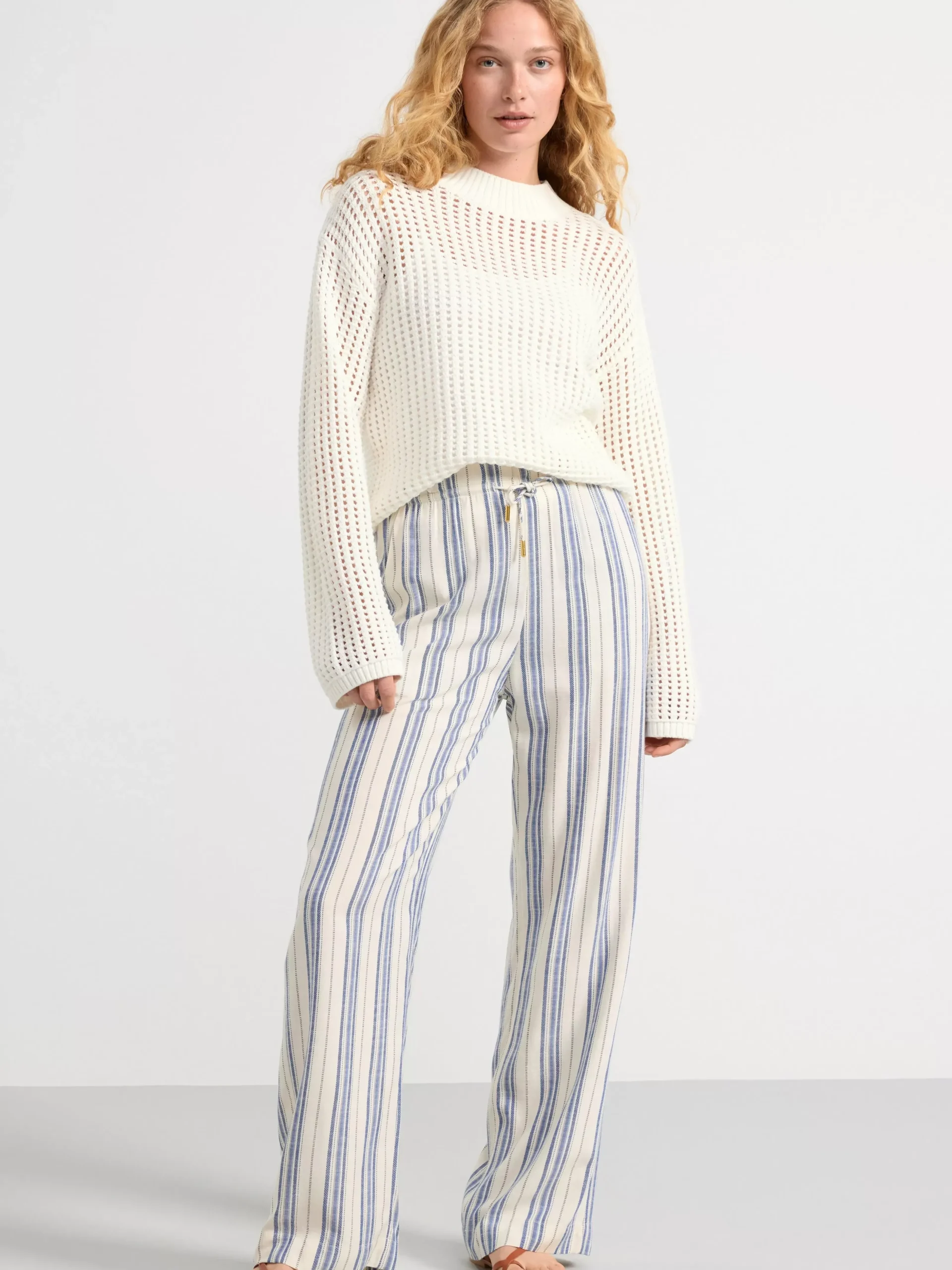 Tröjor & Cardigans>Lindex Halstickad Troja Light Dusty White