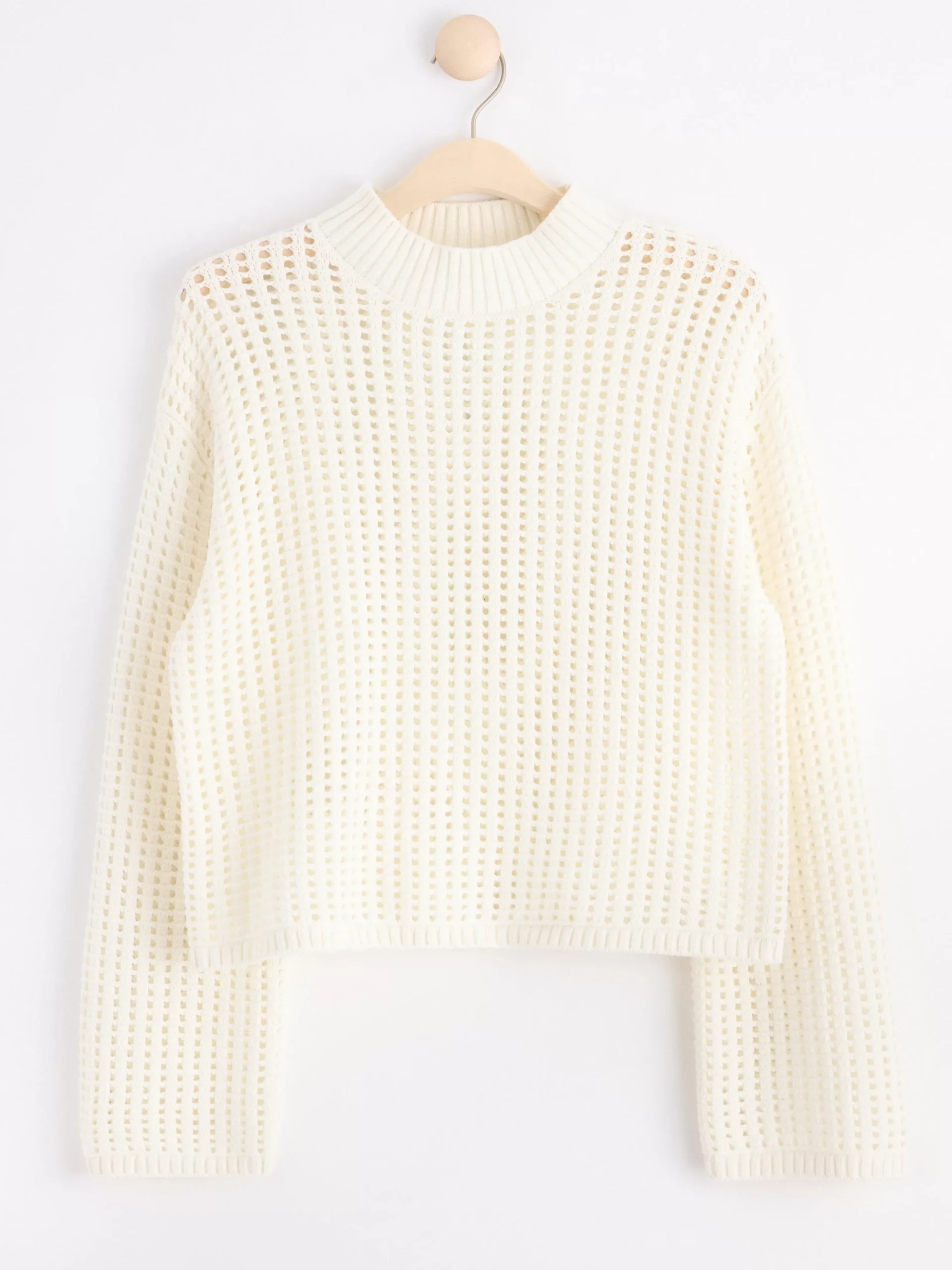 Tröjor & Cardigans>Lindex Halstickad Troja Light Dusty White