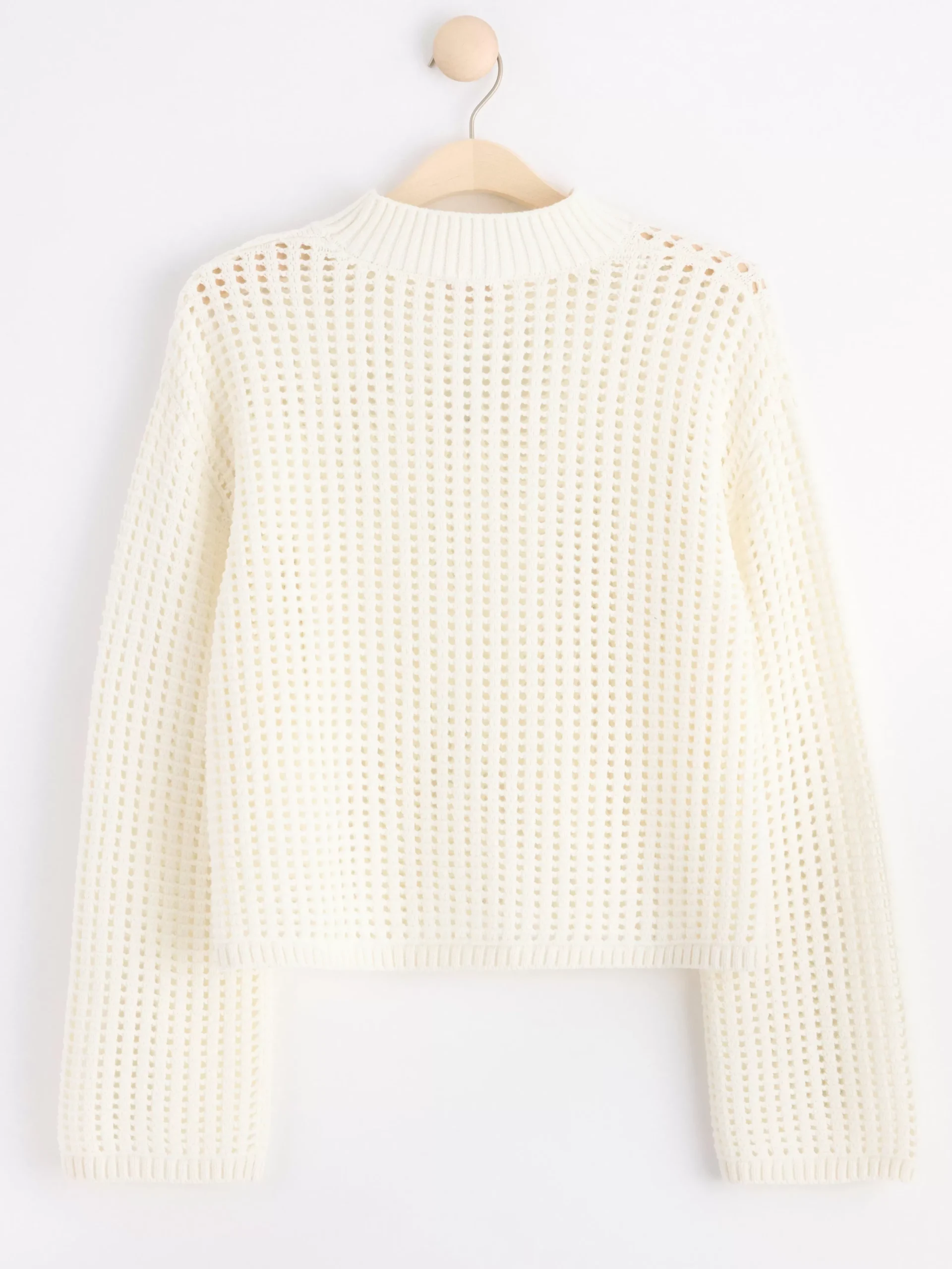 Tröjor & Cardigans>Lindex Halstickad Troja Light Dusty White