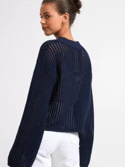 Tröjor & Cardigans>Lindex Halstickad Troja Navy