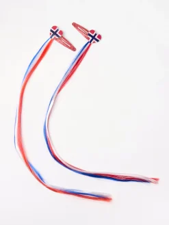 Accessoarer>Lindex Harspannen Med Loshar Och Norska Flaggan Red