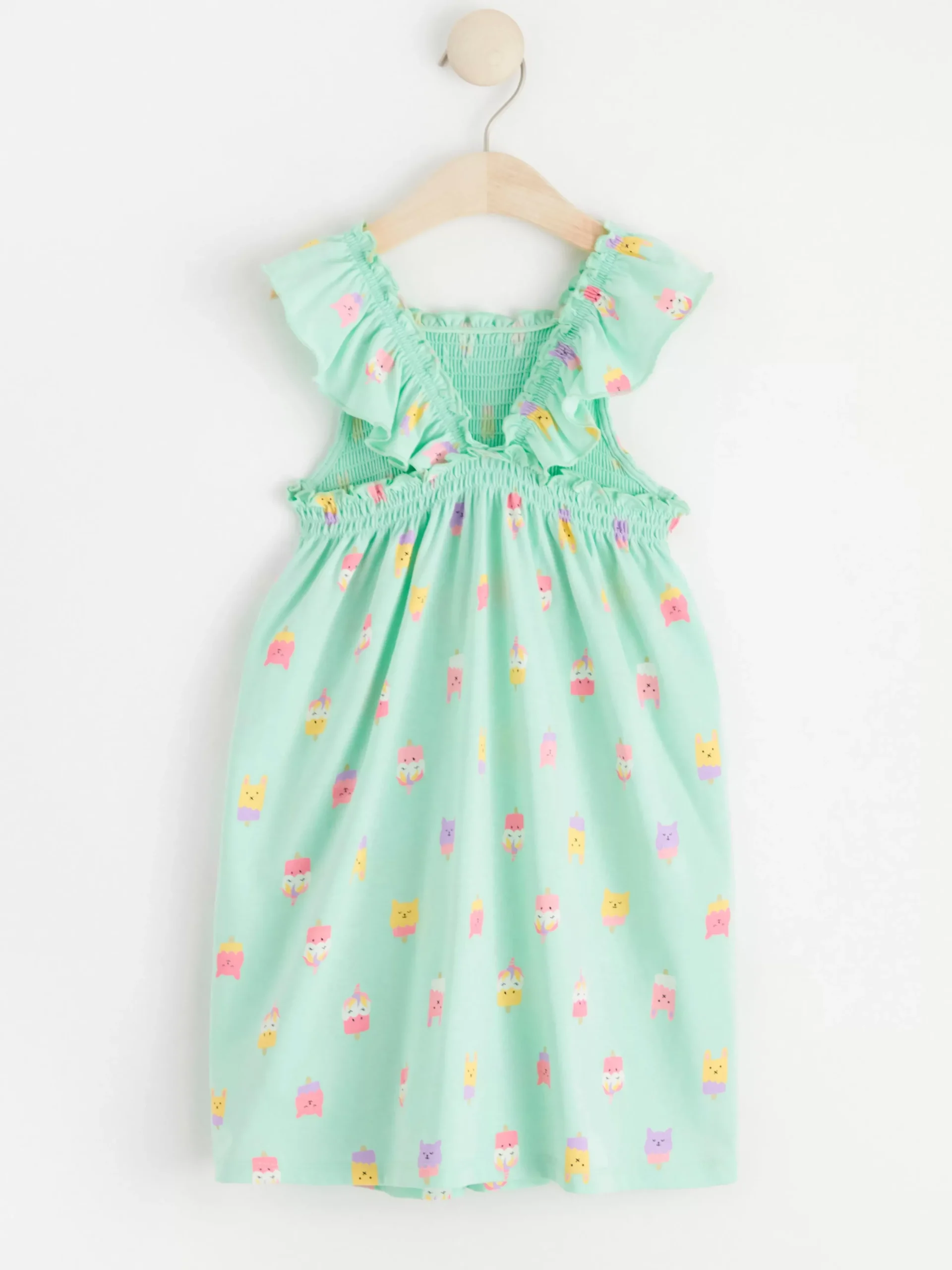 Klänningar>Lindex Helmonstrad Armlos Klanning Light Turquoise