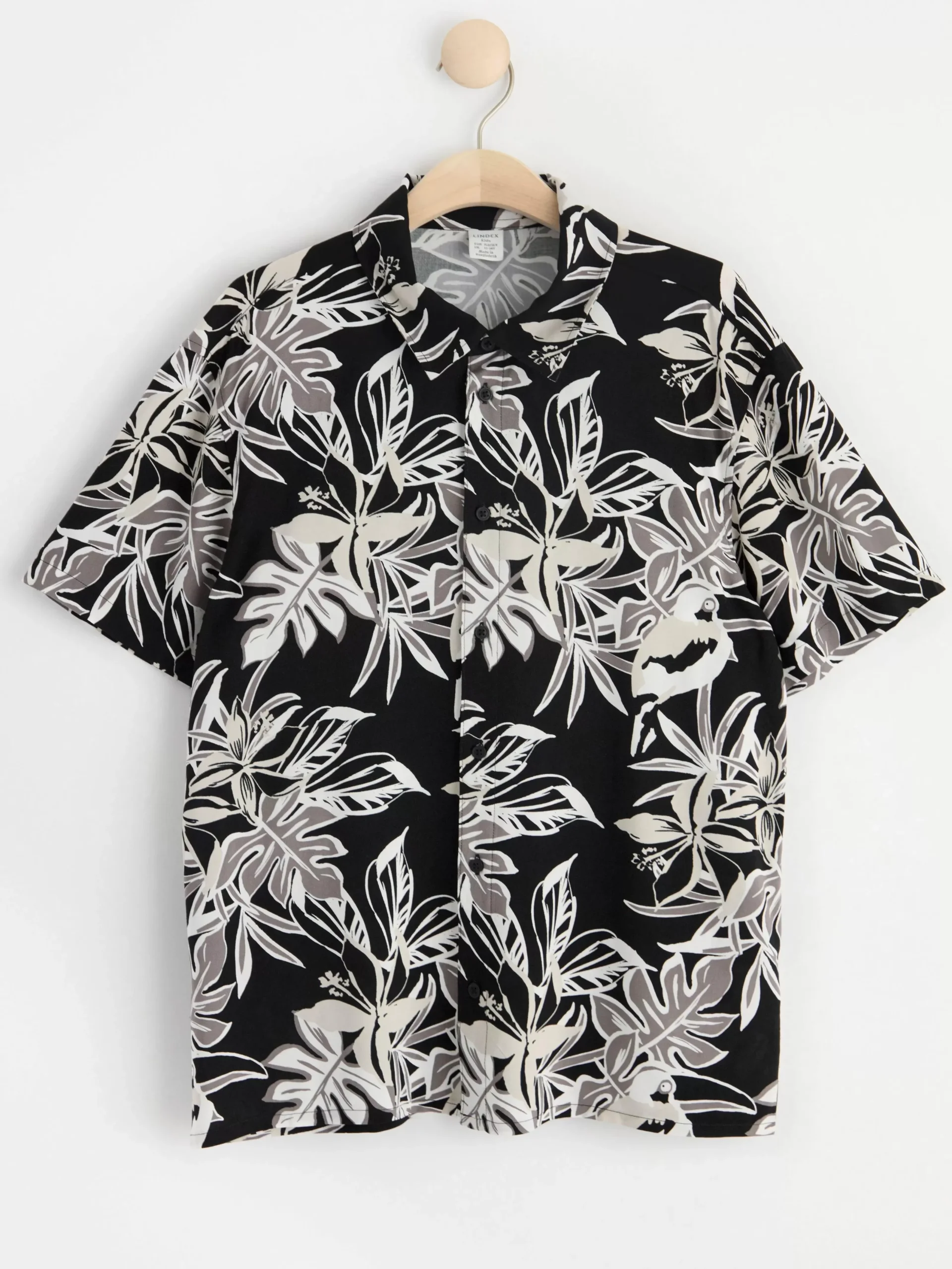 Skjortor & Blusar>Lindex Helmonstrad Skjorta Med Kort Arm Black