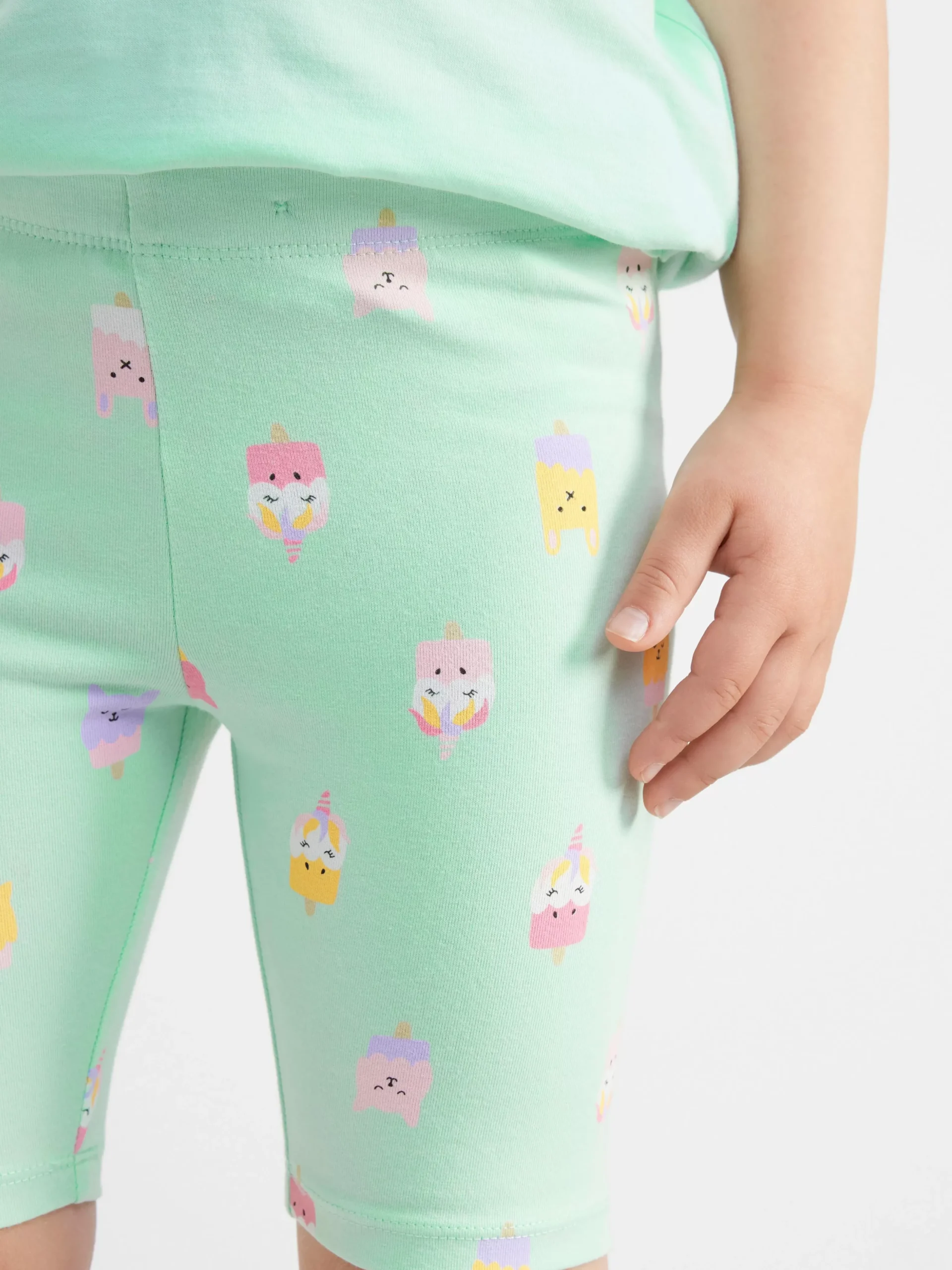 Byxor & Leggings>Lindex Helmonstrade Cykelbyxor Light Turquoise