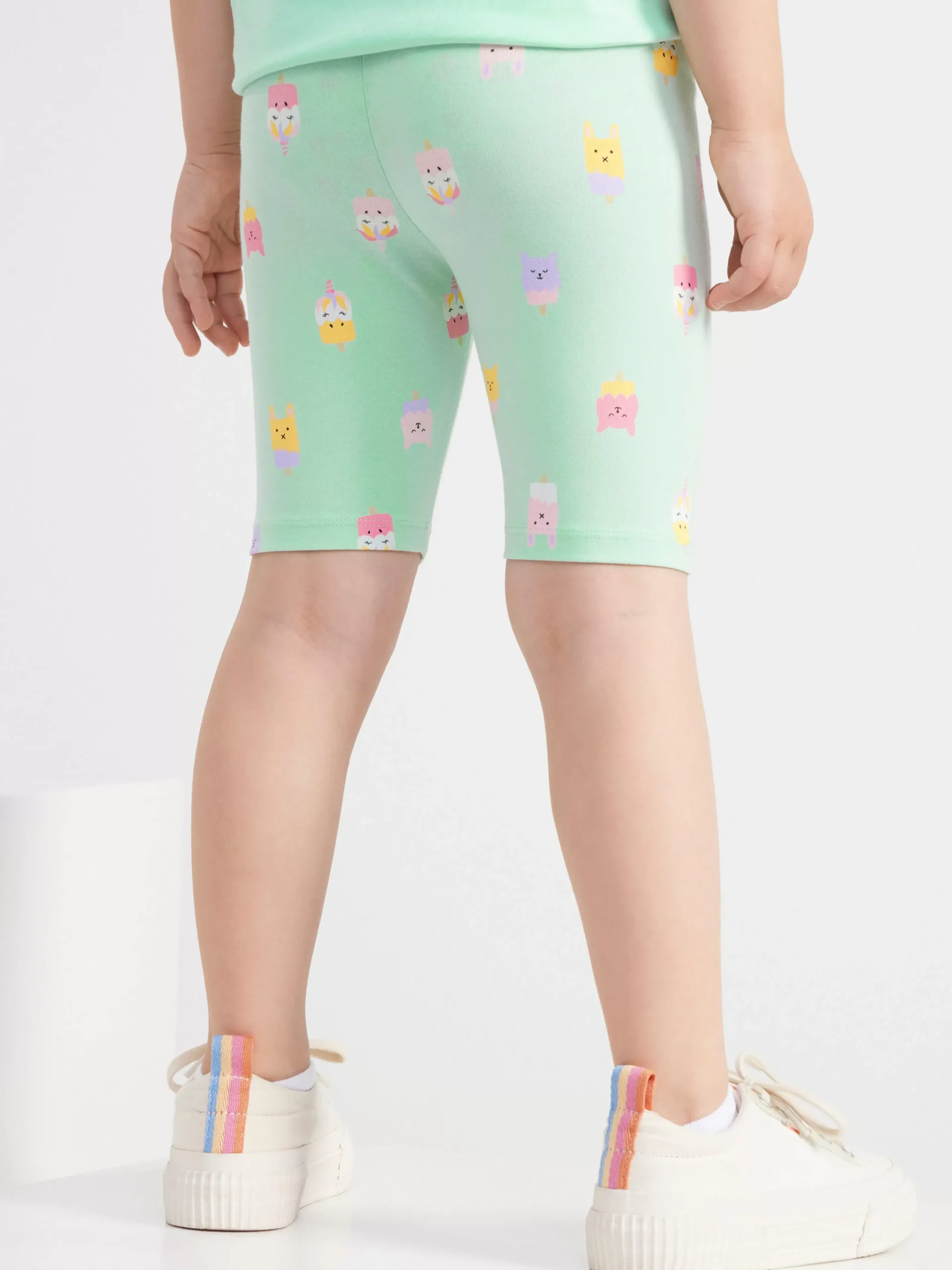Byxor & Leggings>Lindex Helmonstrade Cykelbyxor Light Turquoise