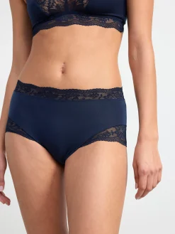 Trosor>Lindex High Waist Trosa Med Spets Navy