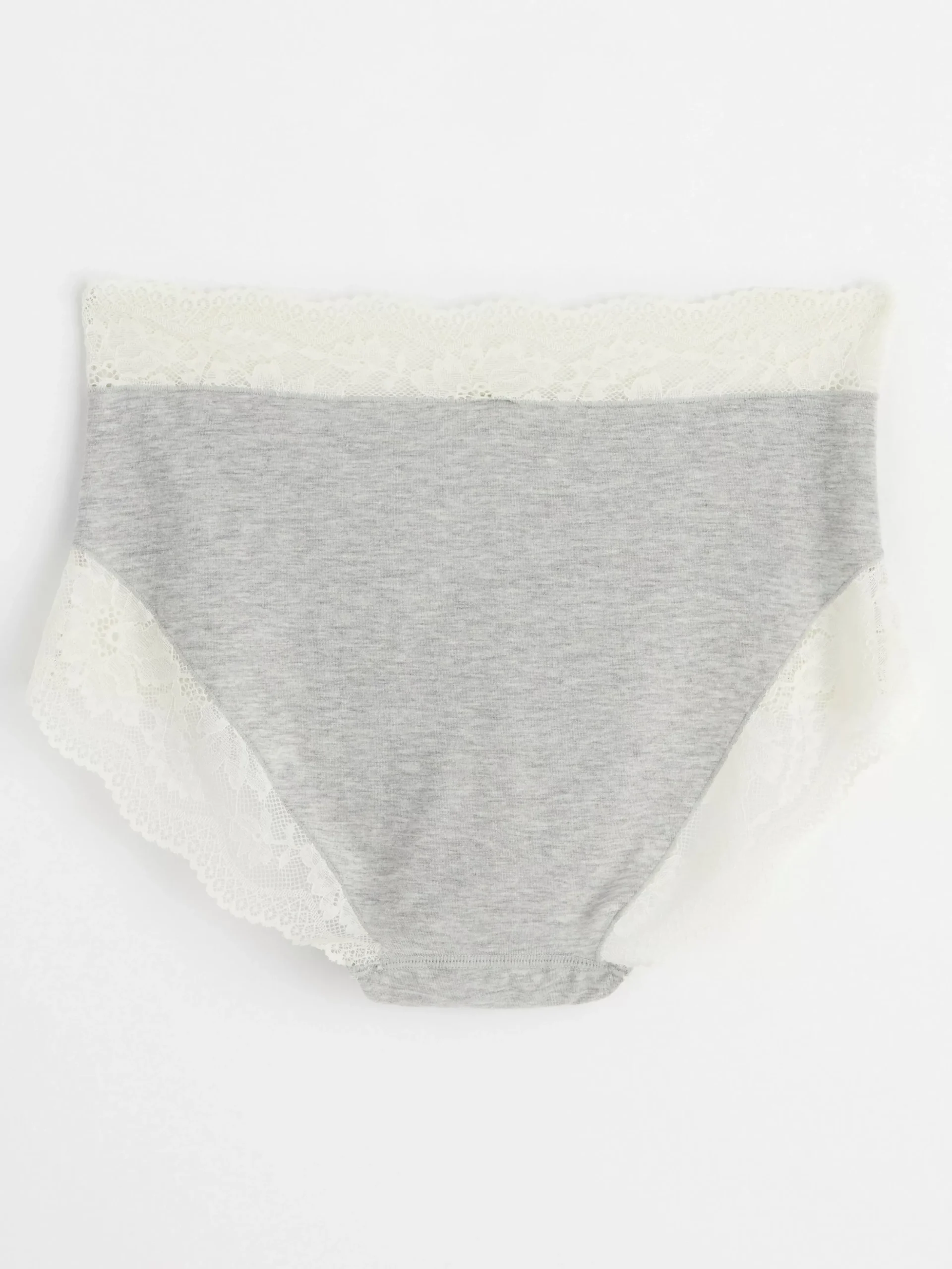 Trosor>Lindex High Waist Trosa Med Spets Light Grey Melange