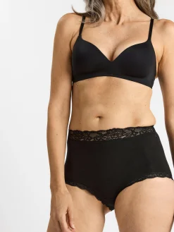 Trosor>Lindex High Waist Trosa Med Spetskant Black