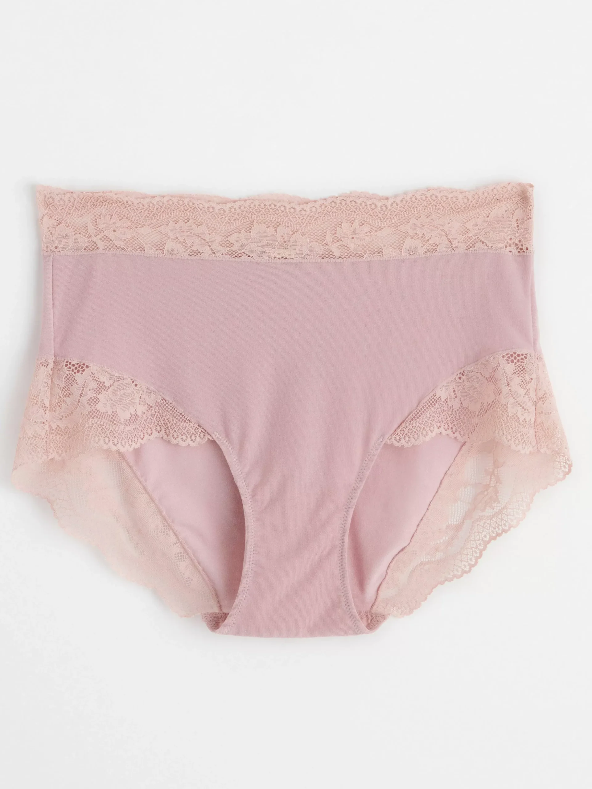 Trosor>Lindex High Waist Trosa Med Spets Light Dusty Pink