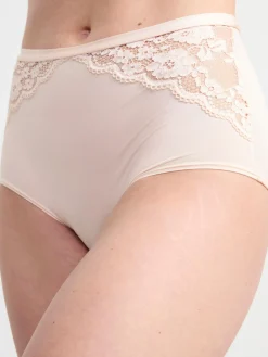 Trosor>Lindex High Waist Trosa Med Spets Lt Pink