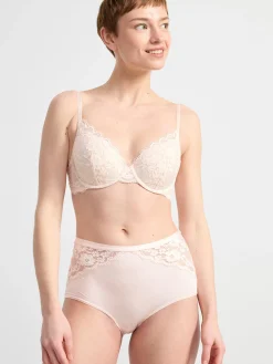 Trosor>Lindex High Waist Trosa Med Spets Lt Pink