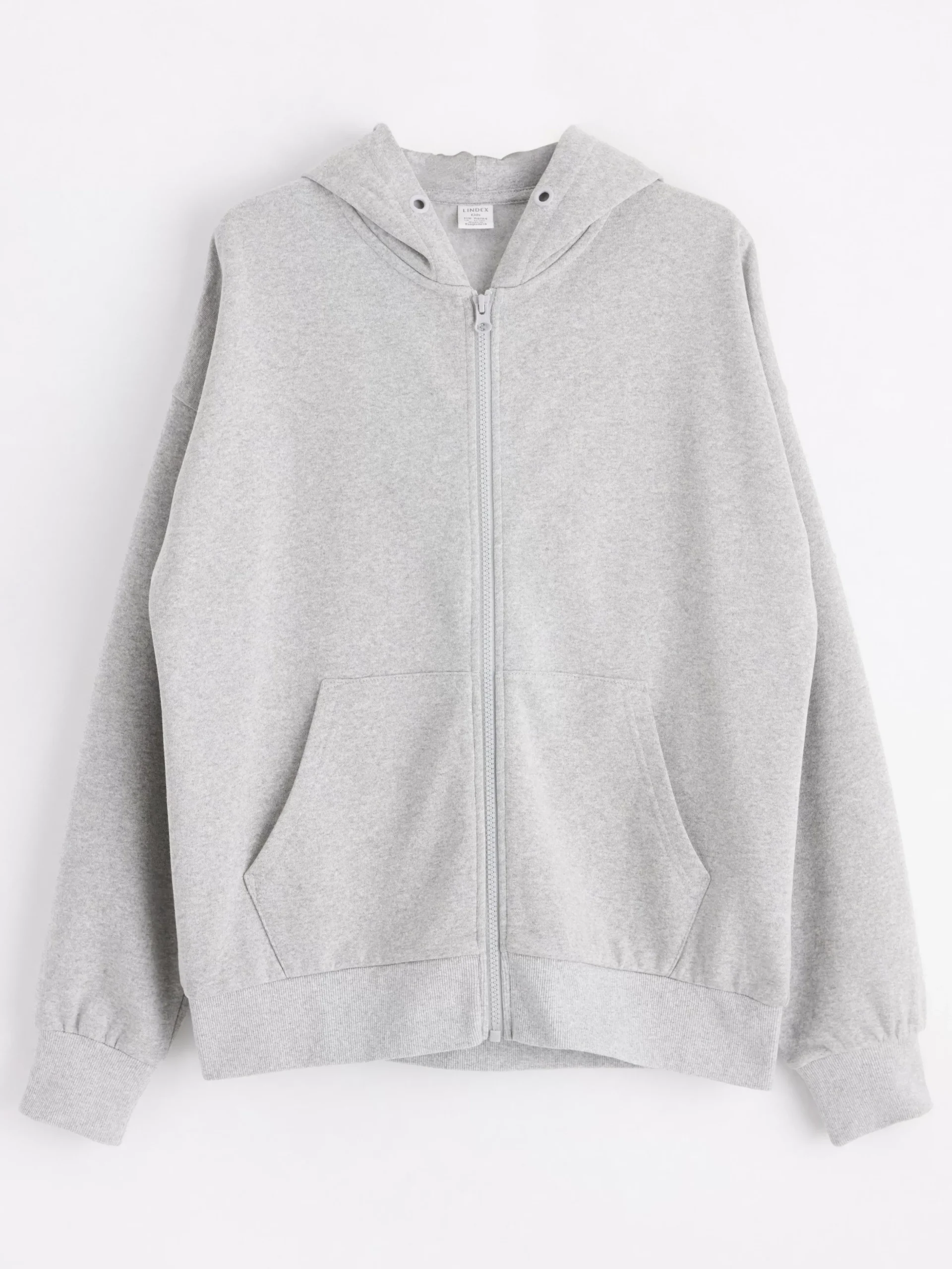 Tröjor & Cardigans>Lindex Hoodie Med Dragkedja Och Borstad Insida Grey Melange